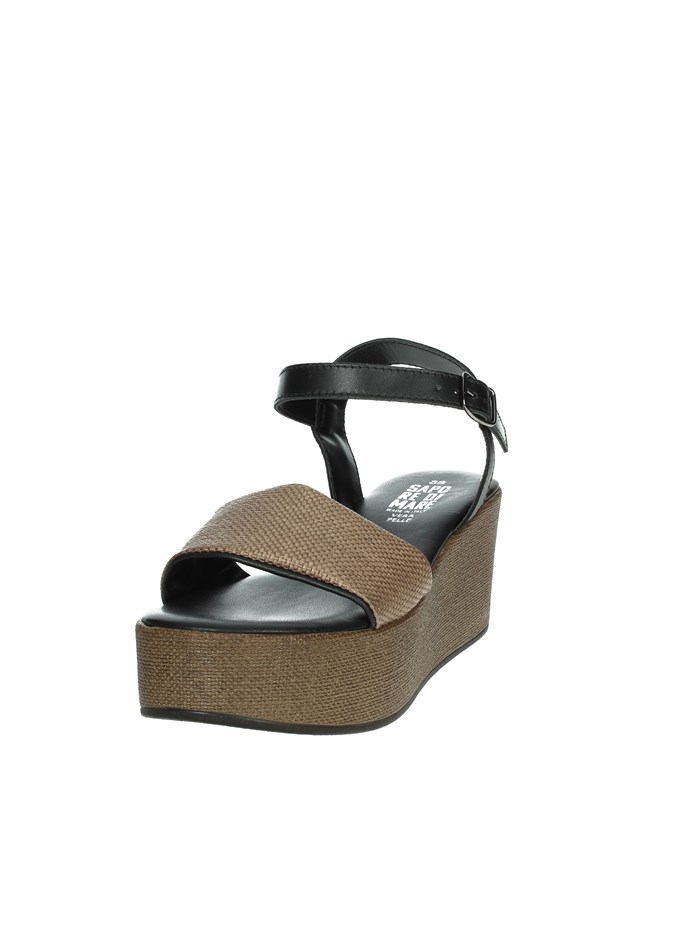 SANDALI CON ZEPPA 16428 MARRONE