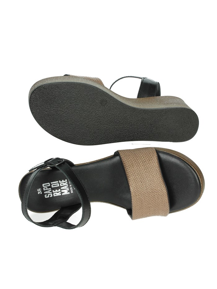 SANDALI CON ZEPPA 16428 MARRONE