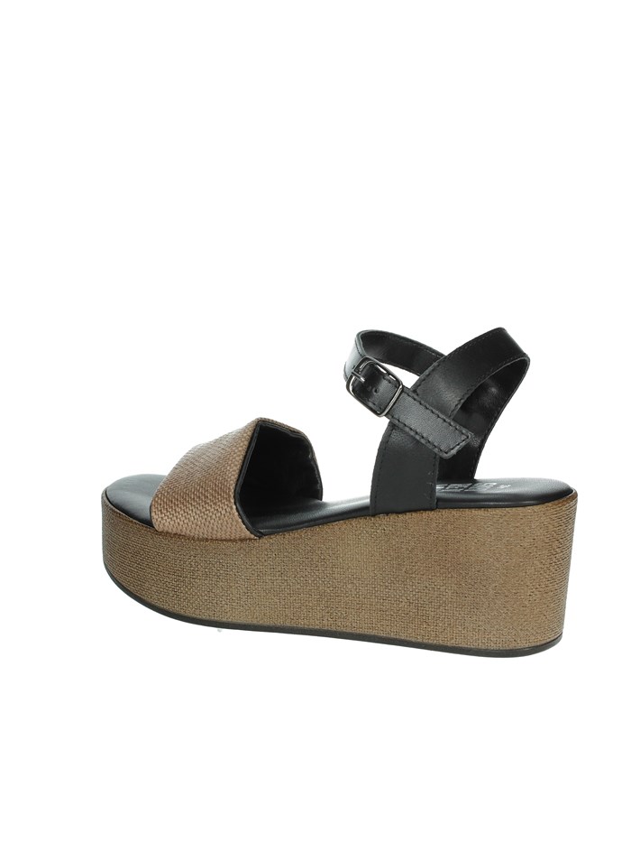 SANDALI CON ZEPPA 16428 MARRONE