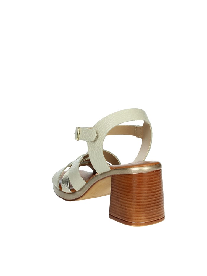 SANDALI CON TACCO 16408 BEIGE/ORO