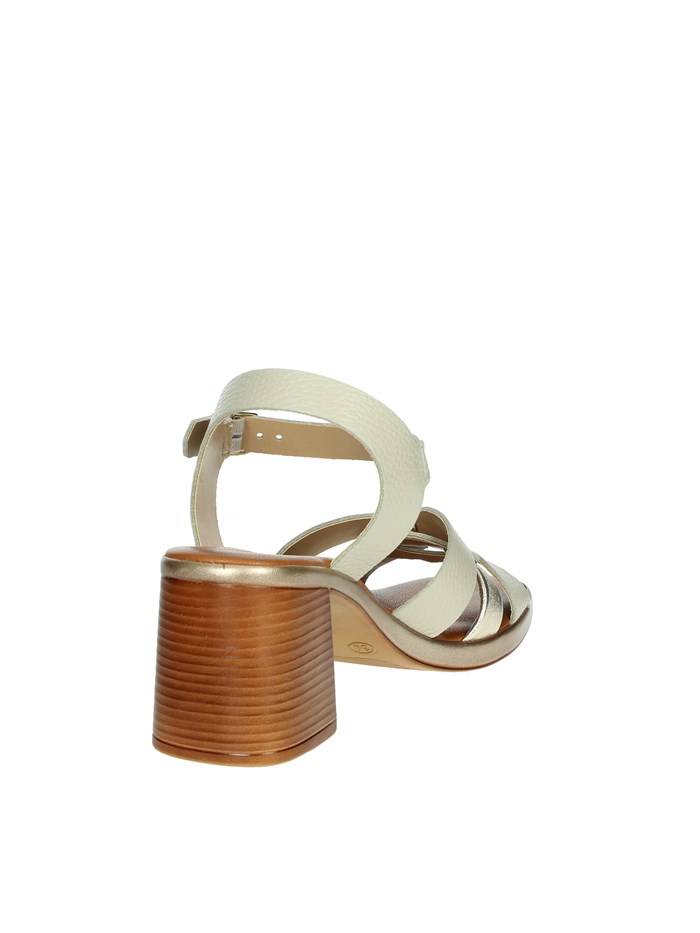 SANDALI CON TACCO 16408 BEIGE/ORO
