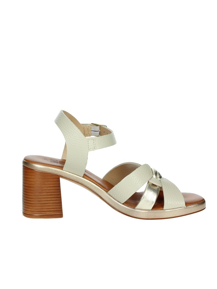 SANDALI CON TACCO 16408 BEIGE/ORO