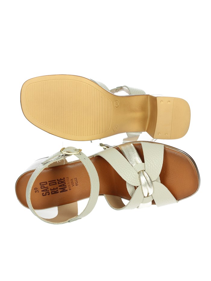 SANDALI CON TACCO 16408 BEIGE/ORO