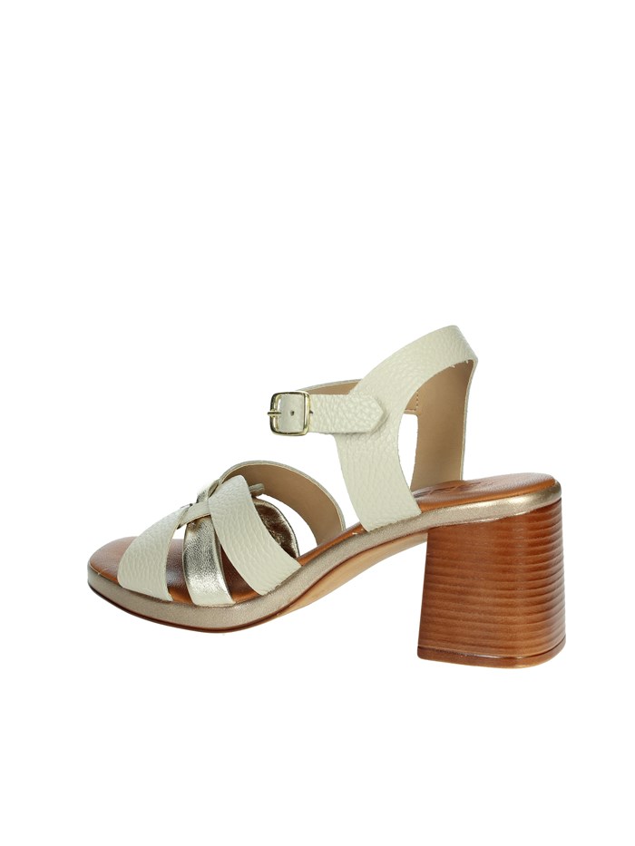 SANDALI CON TACCO 16408 BEIGE/ORO
