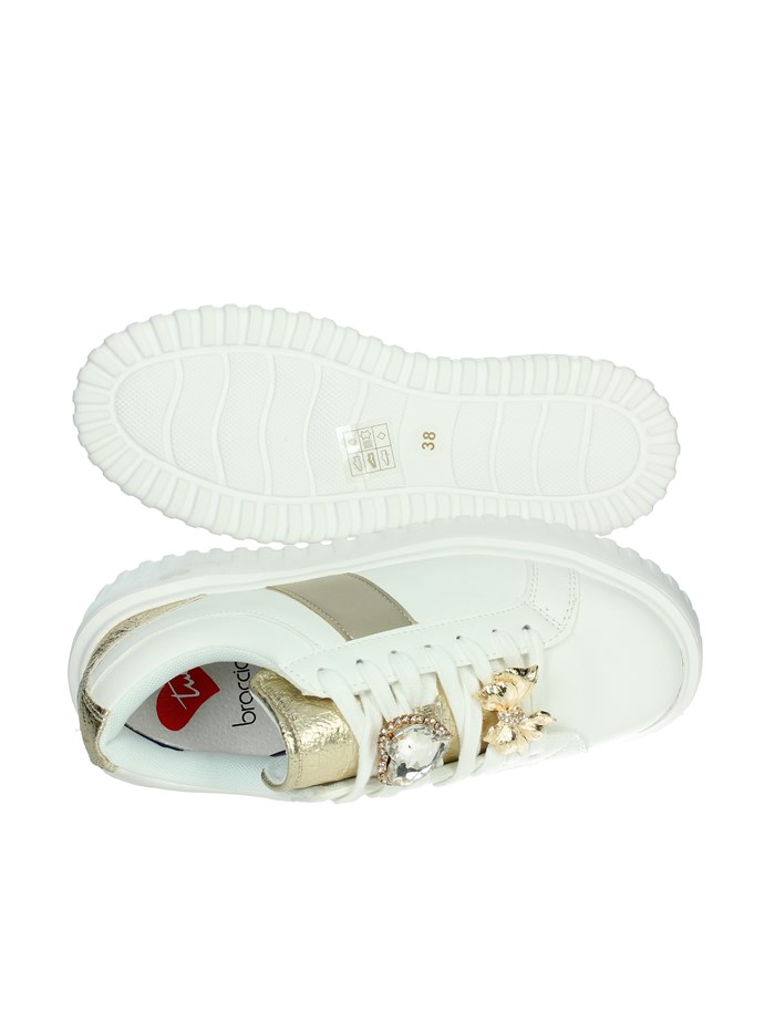 SNEAKERS BASSA BA126 BIANCO/ORO