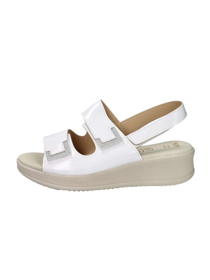 SANDALI CON ZEPPA LF85001 BIANCO/ARGENTO