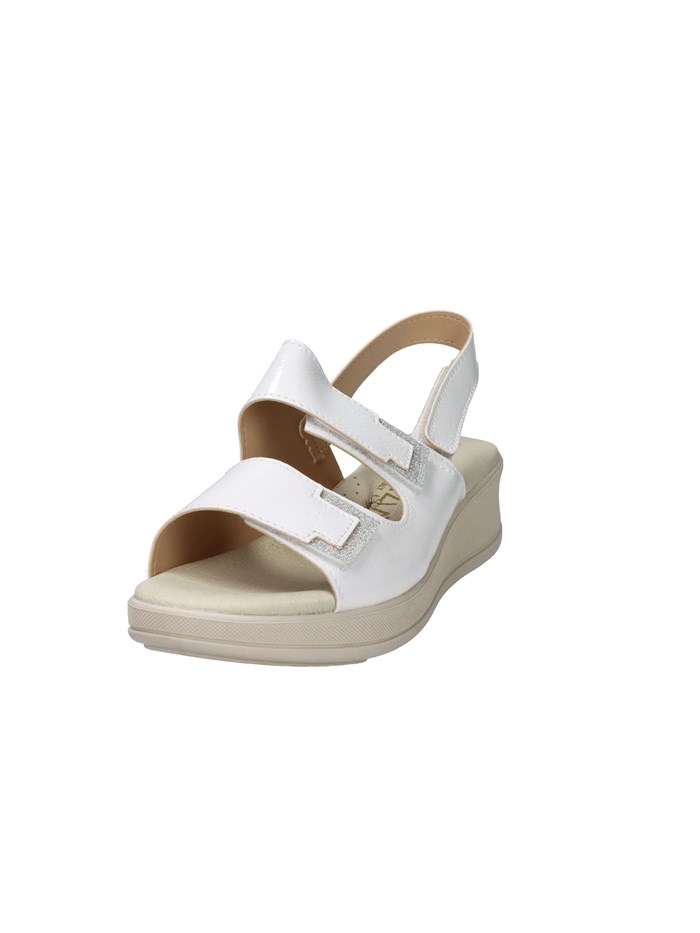 SANDALI CON ZEPPA LF85001 BIANCO/ARGENTO