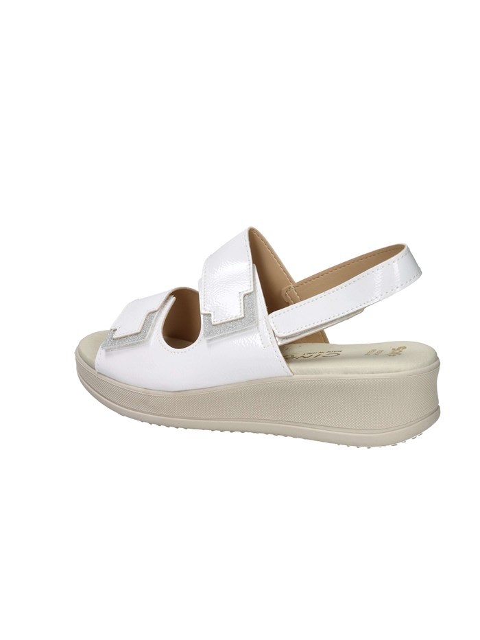 SANDALI CON ZEPPA LF85001 BIANCO/ARGENTO