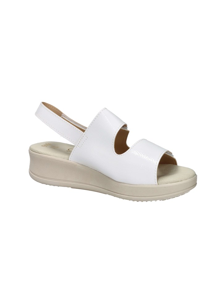 SANDALI CON ZEPPA LF85001 BIANCO/ARGENTO