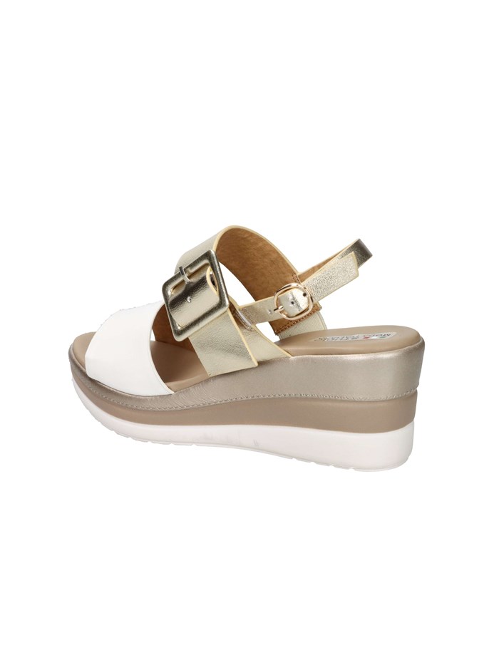 SANDALI CON ZEPPA 84215-E5 BIANCO/ORO