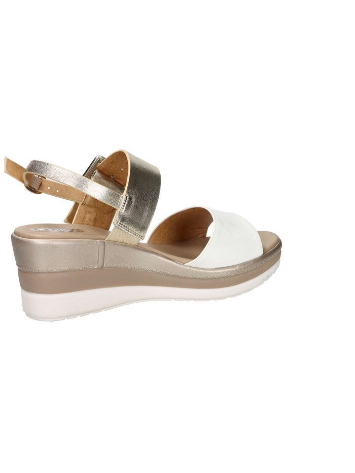 SANDALI CON ZEPPA 84215-E5 BIANCO/ORO