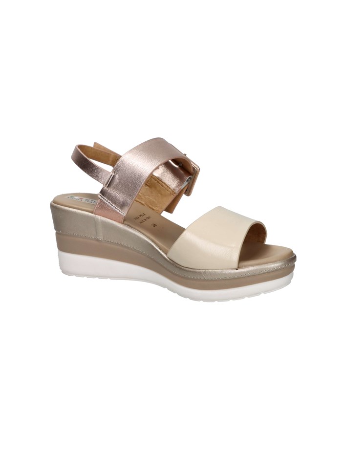 SANDALI CON ZEPPA 84215-E5 BEIGE/CIPRIA