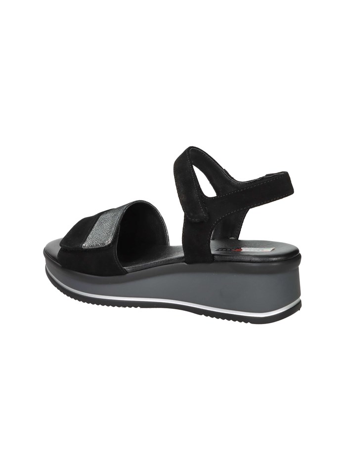 SANDALI CON ZEPPA 12422 NERO