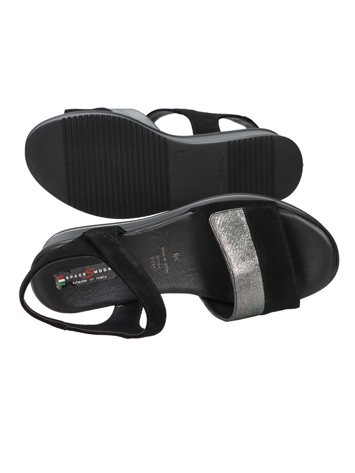 SANDALI CON ZEPPA 12422 NERO