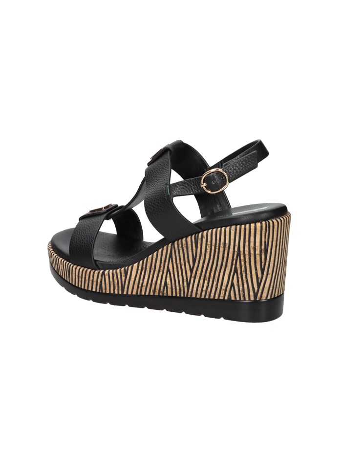 SANDALI CON ZEPPA 51402 NERO