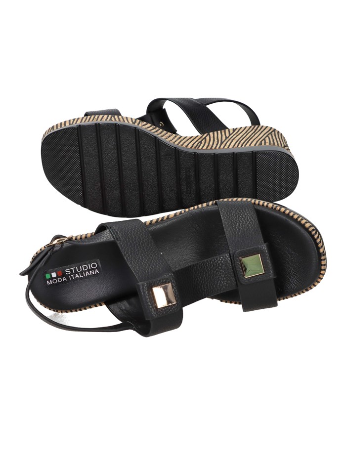 SANDALI CON ZEPPA 51402 NERO