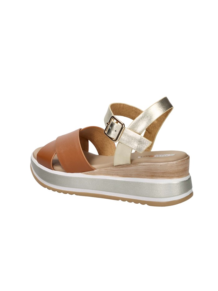 SANDALI CON ZEPPA 19246-E5 CUOIO