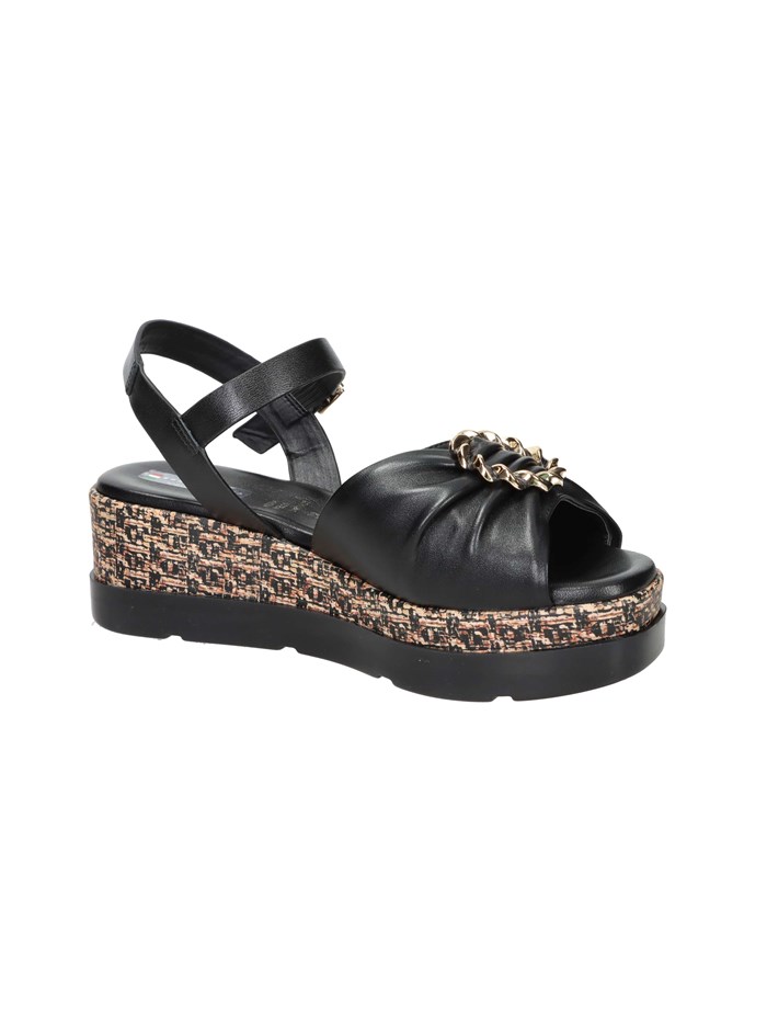 SANDALI CON ZEPPA 50252-E5 NERO