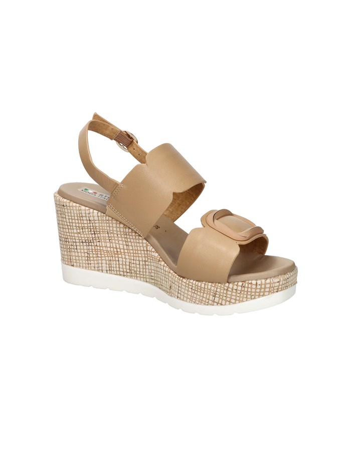 SANDALI CON ZEPPA 51229-E5 CAMMELLO