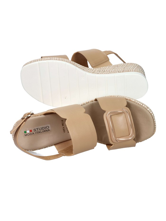 SANDALI CON ZEPPA 51229-E5 CAMMELLO