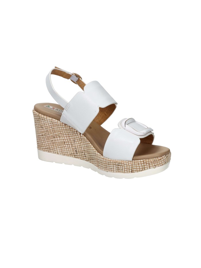 SANDALI CON ZEPPA 51229-E5 BIANCO