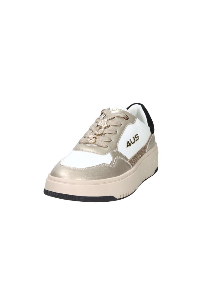 SNEAKERS BASSA 4BX104 BIANCO/ORO