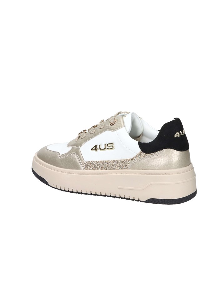 SNEAKERS BASSA 4BX104 BIANCO/ORO