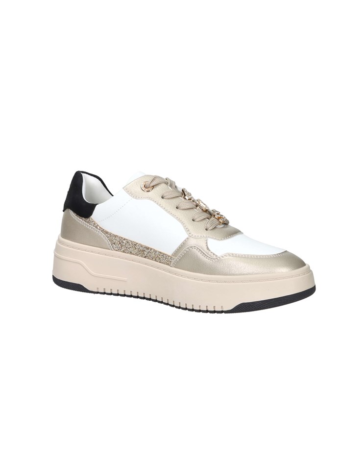 SNEAKERS BASSA 4BX104 BIANCO/ORO