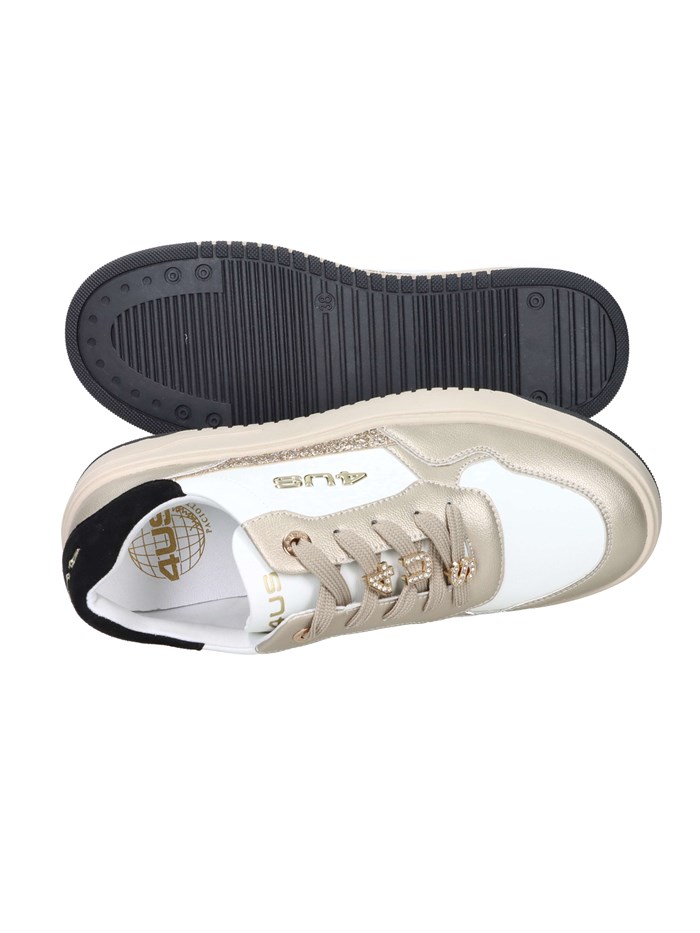 SNEAKERS BASSA 4BX104 BIANCO/ORO