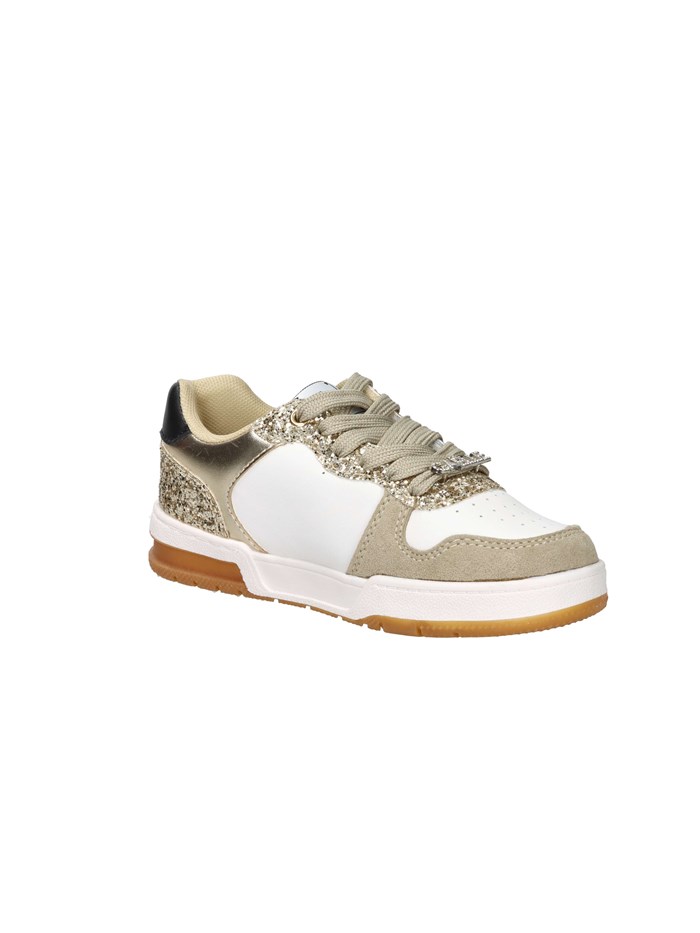 SNEAKERS BASSA GS0071L BIANCO/ORO