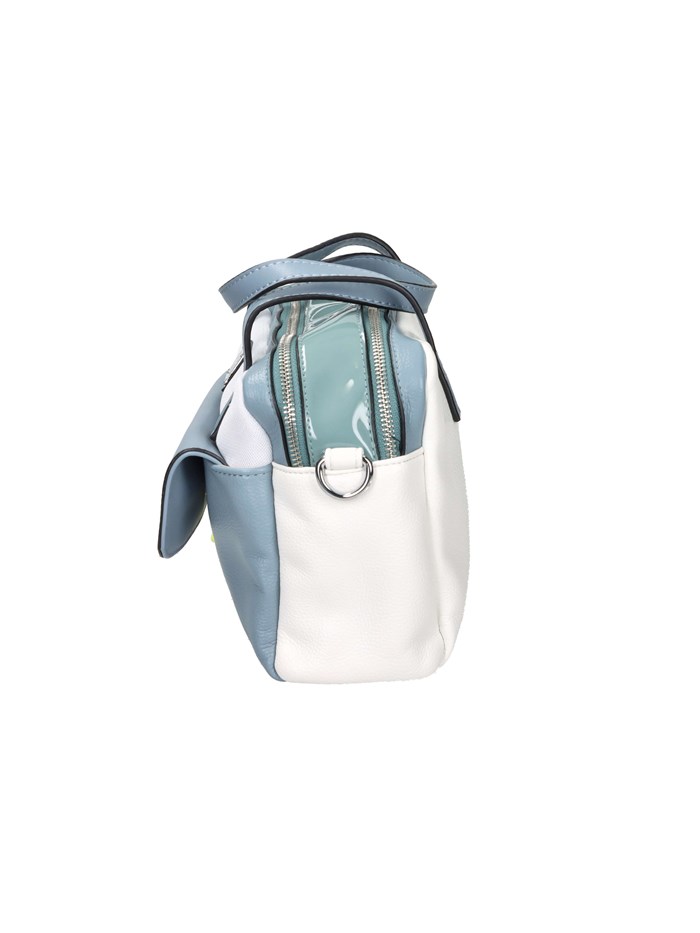 BORSA A MANO 184401 BIANCO/CELESTE