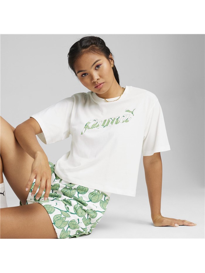 T-SHIRT 680432 BIANCO/VERDE