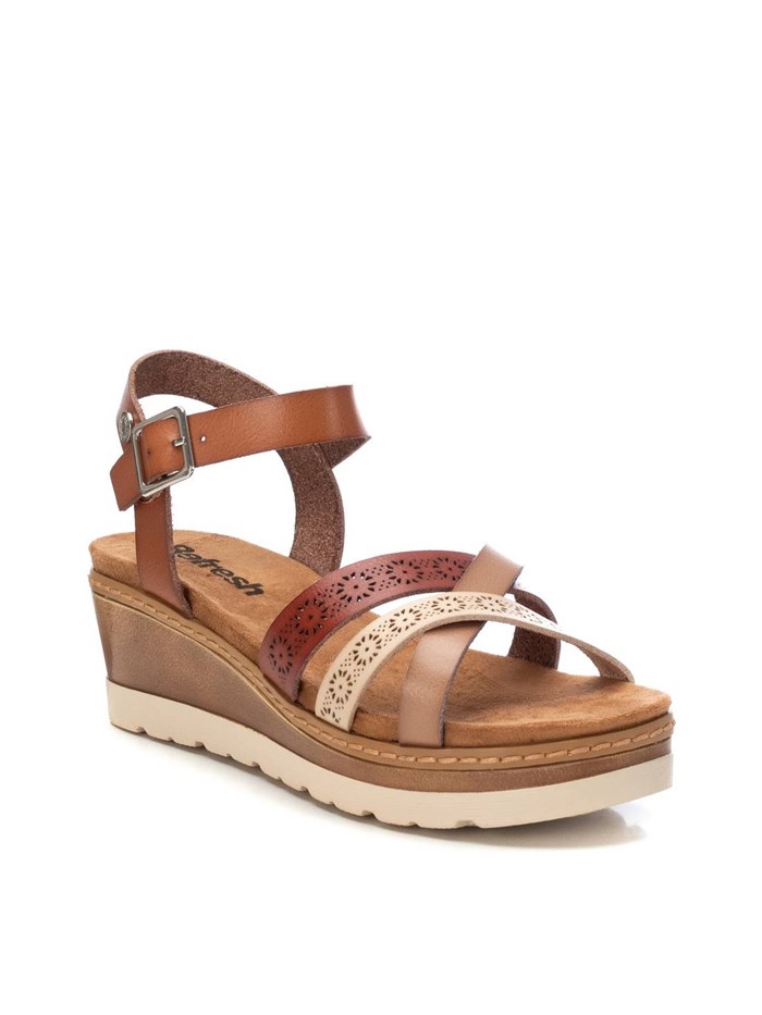 SANDALI CON ZEPPA 172682 CUOIO