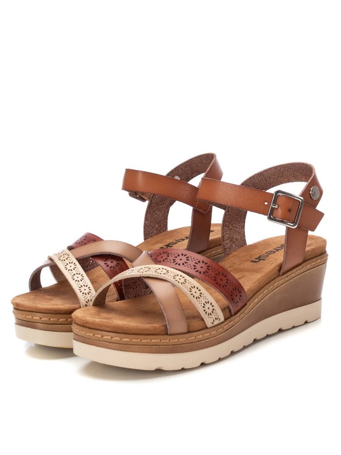 SANDALI CON ZEPPA 172682 CUOIO