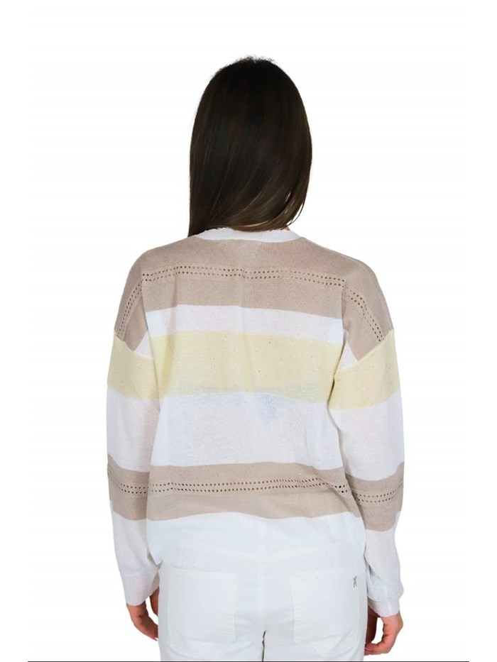 MAGLIA DKE8019 BIANCO/BEIGE