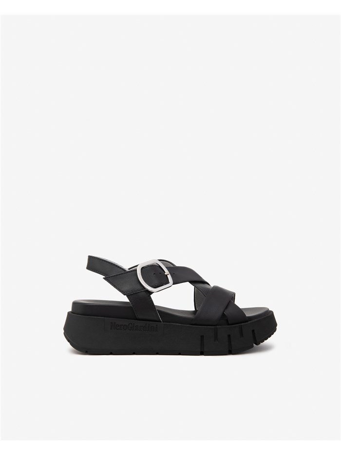 SANDALI CON ZEPPA E513696D NERO