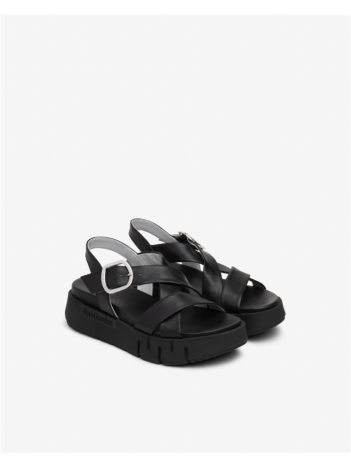 SANDALI CON ZEPPA E513696D NERO