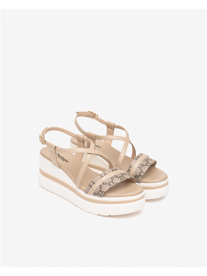 SANDALI CON ZEPPA E513512D BEIGE