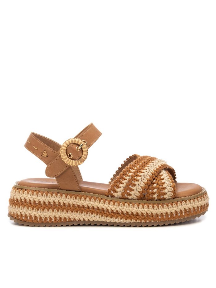 SANDALI CON ZEPPA 162356 CUOIO