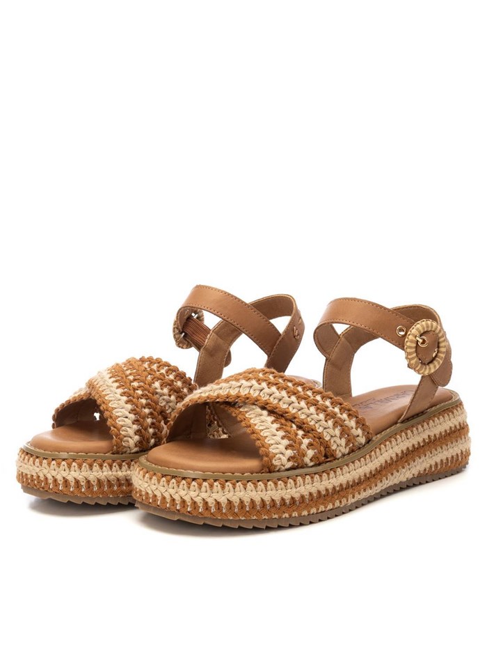 SANDALI CON ZEPPA 162356 CUOIO