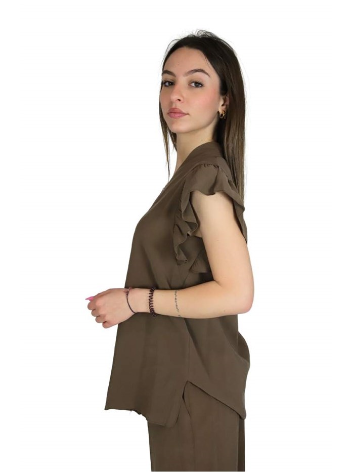 BLUSA DKE8630 MARRONE