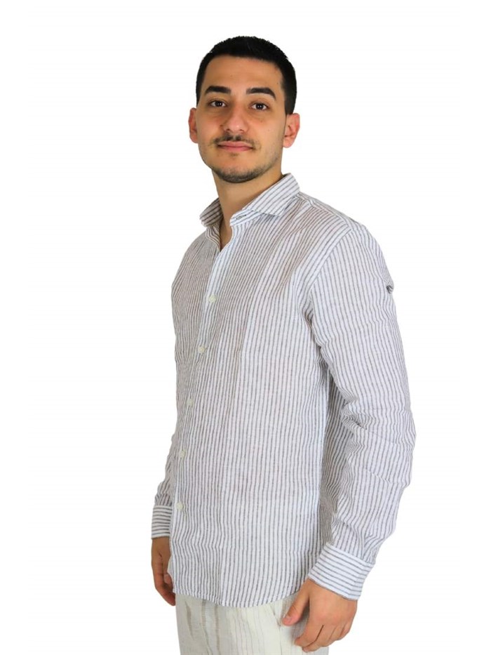 CAMICIA 25S02CA BIANCO/MARRONE