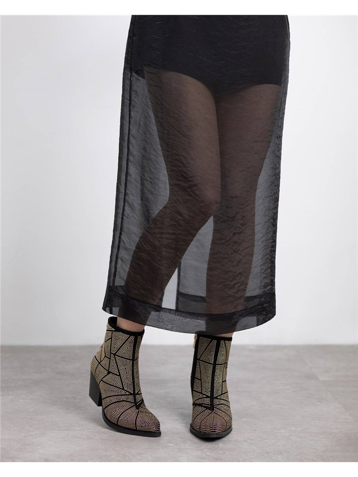 STIVALETTI TACCO 144670 NERO/ORO