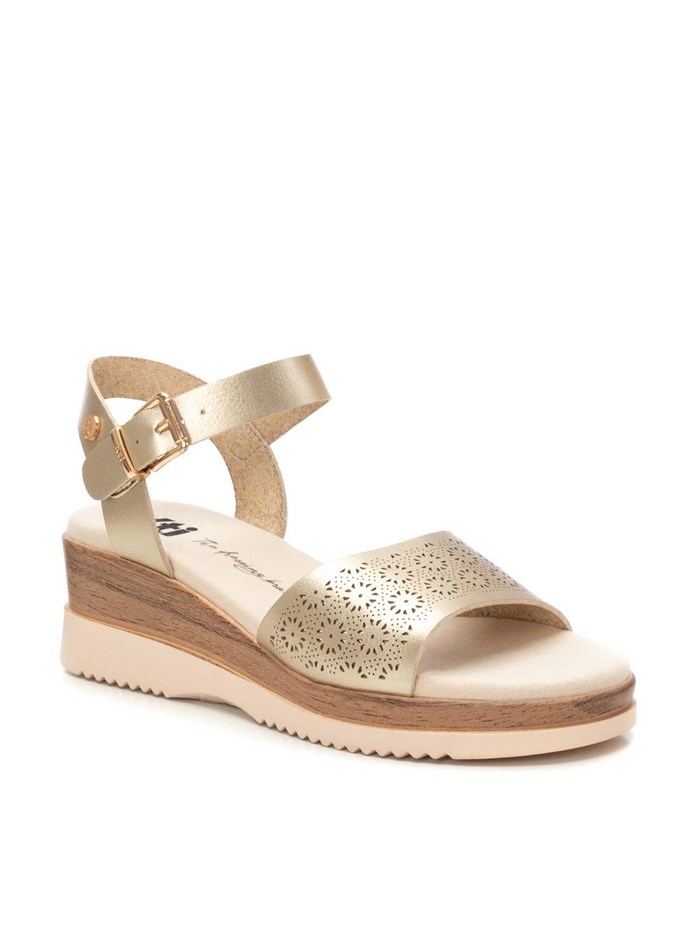 SANDALI CON ZEPPA 143850 PLATINO