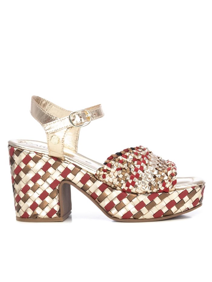 SANDALI CON TACCO 162224 PLATINO