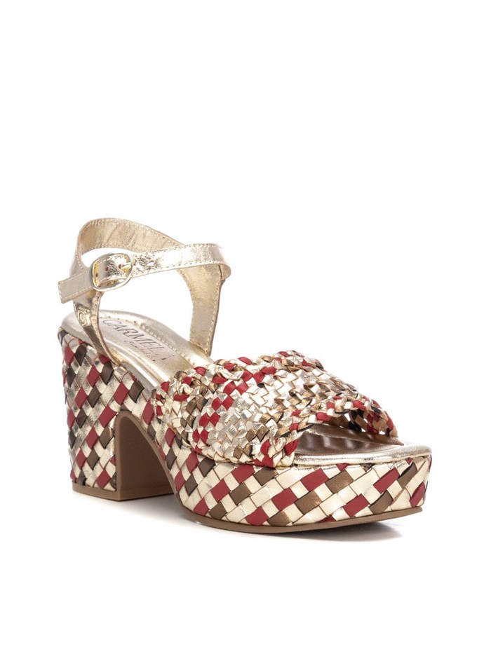 SANDALI CON TACCO 162224 PLATINO