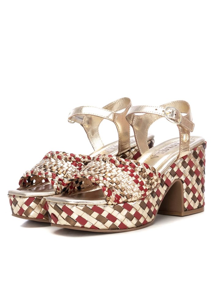 SANDALI CON TACCO 162224 PLATINO