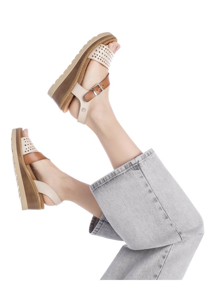 SANDALI CON ZEPPA 172846 BEIGE