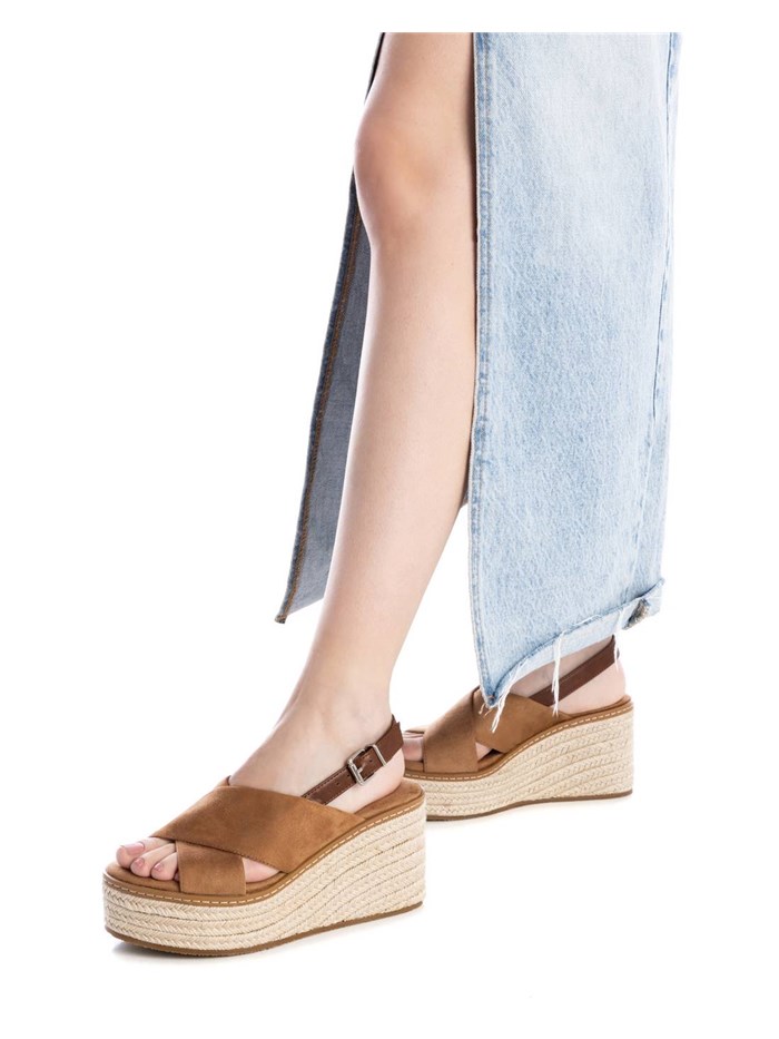 SANDALI CON ZEPPA 172579 CAMMELLO