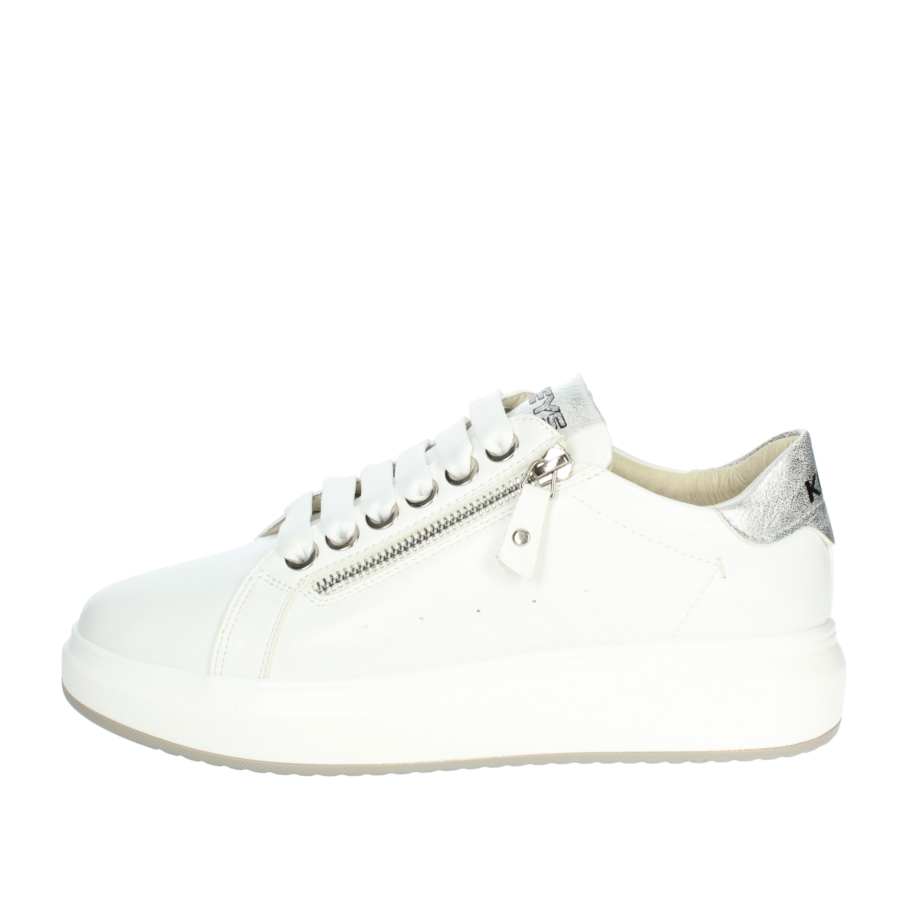 SNEAKERS BASSA K-7600 BIANCO/ARGENTO